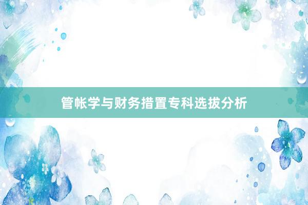 管帐学与财务措置专科选拔分析